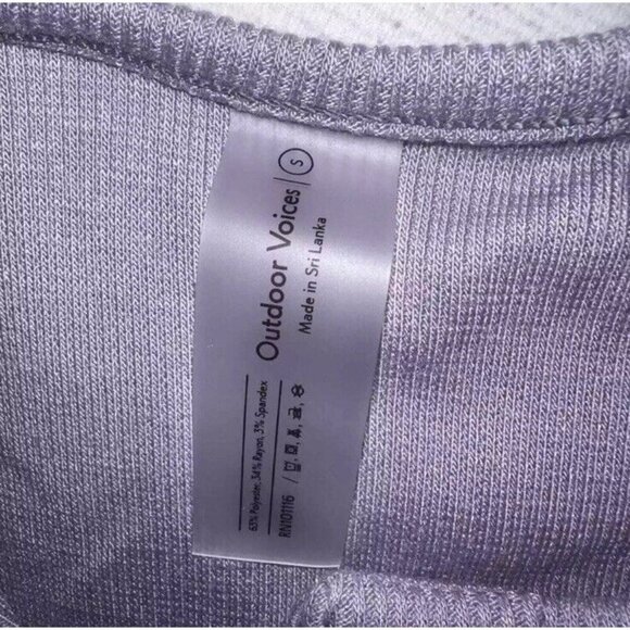 Outdoor Voices NWT CozyRib Cropped Cardigan Earl Grey Light Purple Size Small - Picture 7 of 8